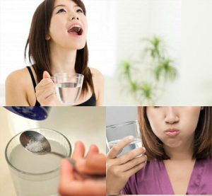 Súc miệng bằng nước miệng sau khi bọc răng sứ