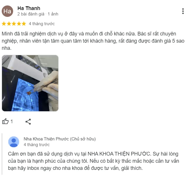 Trang Chủ 51 Đánh giá tại nha khoa Thiện Phước Đà Nẵng
