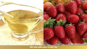 Dùng giấm gạo và dâu tây