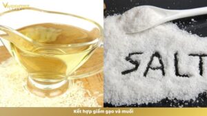 Dùng giấm gạo và muốiv